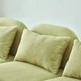 thumbnail image 5 of 94" Teddy Fabric Upholstered Sofa with Pillows, Modern 3-Seater Couch with Extra Deep Seats, Small Floor Lazy Sofa for Living Room Apartment Lounge, Light Green, 5 of 8