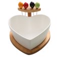thumbnail image 1 of EeaseCA 1 Set Household Fruit Bowl Tray Set Simple Ceramic Salad Fruit Bowl Fork Kit, 1 of 7