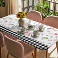 thumbnail image 3 of Easter Table Cloths for 5 Foot Rectangle Tables, Spring Watercolor Bunny Eggs Flower Black Plaid Patio Waterproof Elastic Fitted Tablecloths, Washable Rectangular Table Cover for Camping, 3 of 8