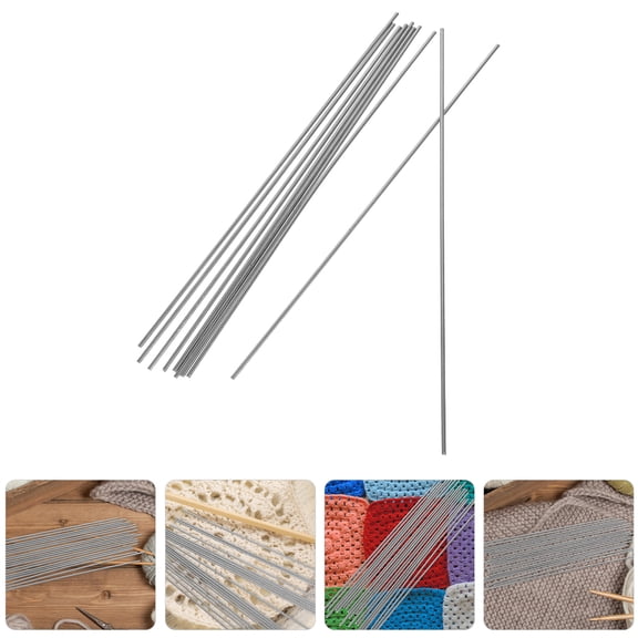 KALLORY 10Pcs Crochet Blocking Pins Stainless Steel Rod Pins for Secure Blocking Board Fixation Plated Silver