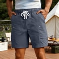 thumbnail image 2 of Besolor Men Cargo Shorts Wide Leg Elastic Waist Drawstring Casual Loose Workout Running Short Pants with Pockets(XX-Large,Gray), 2 of 7