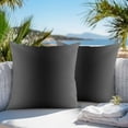 thumbnail image 4 of Black and Outdoor Pillow Covers Pack of 2 Grey Gradient Waterproof Throw Pillow Covers Decorative Cushion Cases for Patio Garden Tent Balcony Couch 24x24 inch, 4 of 8