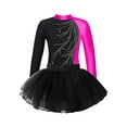 thumbnail image 3 of TiaoBug Kids Girls Figure Skating Ballet Dance Outfits Rhinestone Long Sleeve Leotard Tops with Tutu Skirt Set Rose 6, 3 of 5