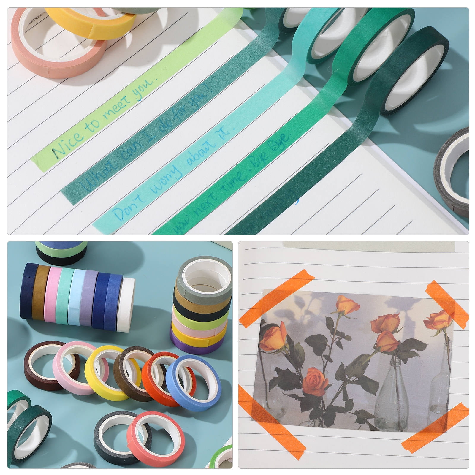 ELAYARD Assorted Bright Tape Rolls with Strong Adhesive for Painting, Labeling, Decorating, and Projects