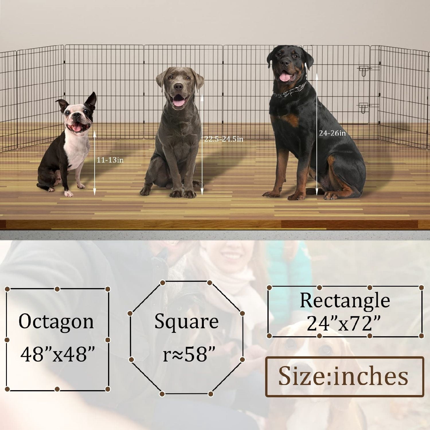 Pet Playpen Dog Pen Foldable Dog Exercise Fence 8 Panels 30 Inch Kennels Pet Playpen Options Ideal for Pet Medium Animals Outdoor Indoor