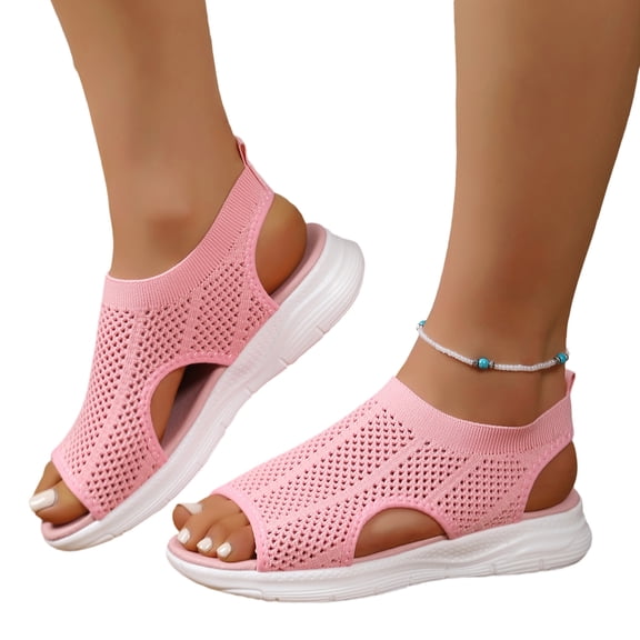 SACFOF Women's Breathable Orthopedic Sandals Comfortable Walking Tennis Shoes Arch Support Wide Fit Plantar Fasciitis Sport Athletic Hiking Outdoor Active Summer Dressy Soft Mat Diabetic Sandals
