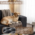 thumbnail image 5 of 4 Seats Boneless Modular Cloud Sectional Sofa with Chaise, Extra-Wide Deep Seats Plush Corduroy Sleeper Soft Couch for Modern Living Rooms, Small Spaces & Apartments (Dark Grey, 138"-L Shape Left), 5 of 7
