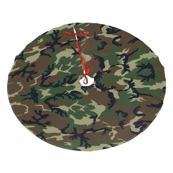 Christmas Tree Skirt Camouflage Pattern Xmas Tree Skirt Mat for Christmas Decorations Party Holiday 48"