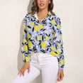 thumbnail image 3 of Lemons Blue Long Sleeve Blouse Woman Streetwear Casual Shirts Summer Oversize Woman Streetwear Clothing Birthday Present, 3 of 7