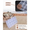 thumbnail image 4 of Ksopiavobs Tackle Box Organizer Plastic Organizer 1 Pack Bead Container Plastic Organizer Box with Dividers Plastic Jewelry Box Large 15 Grid Craft Organizer, 4 of 6