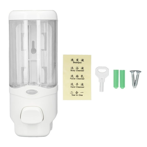 Dispensador de jabón con bomba manual, dispensador de jabón manual, dispensador de jabón transparente para pared de baño, dispensador de jabón de manos a medida para la perfección Jadeshay A