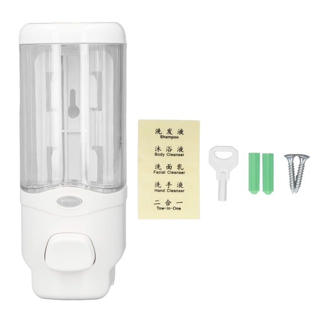 Manual Soap Dispenser Transparent Leakage Proof Wall Mounted Hand Soap Dispenser for Bathroom Kitchen 300ml