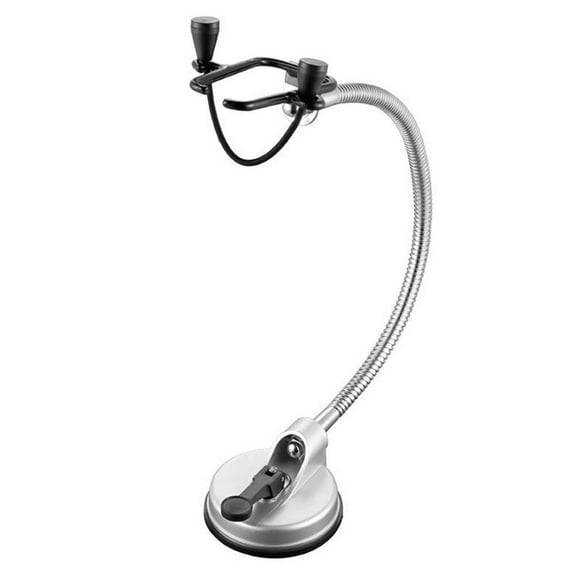 PTOOTP Rotating Hands-Free Hair Dryer Holder Stand Black Stainless Steel Storage Rack for Bathroom and Salon