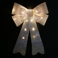 thumbnail image 6 of Northlight LED Lighted Tinsel Bow Christmas Decoration - 24" - Silver, 6 of 9