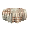 thumbnail image 5 of Pioneer Flower Floral Print Pattern Round Tablecloth 60"x60",Wrinkle Wipeable Table Cloth for Kitchen Dining Room Picnic Patio Party, 5 of 6