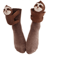 thumbnail image 4 of 2PCS 3D Knit Sloth Socks, Funny Novelty Floor Socks, Cozy Hand Crochet Knit Sock, 4 of 7