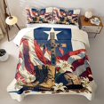 thumbnail image 2 of Manfei Grunge American Flag Twin Quilt Set,Soldier Boots Hat Twin Coverlet Set,Red White Navy,2-Piece, 2 of 7