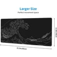 thumbnail image 2 of Japanese Sea Wave Mouse Pad Abstract Black Desk Mat 31.5x11.8 Inch Sea Wave Texture Non-Slip Rubber Base Wave Mousepad Stitched Edges Keyboard Mouse Mat Desk Pad for Office Home Game, 2 of 16