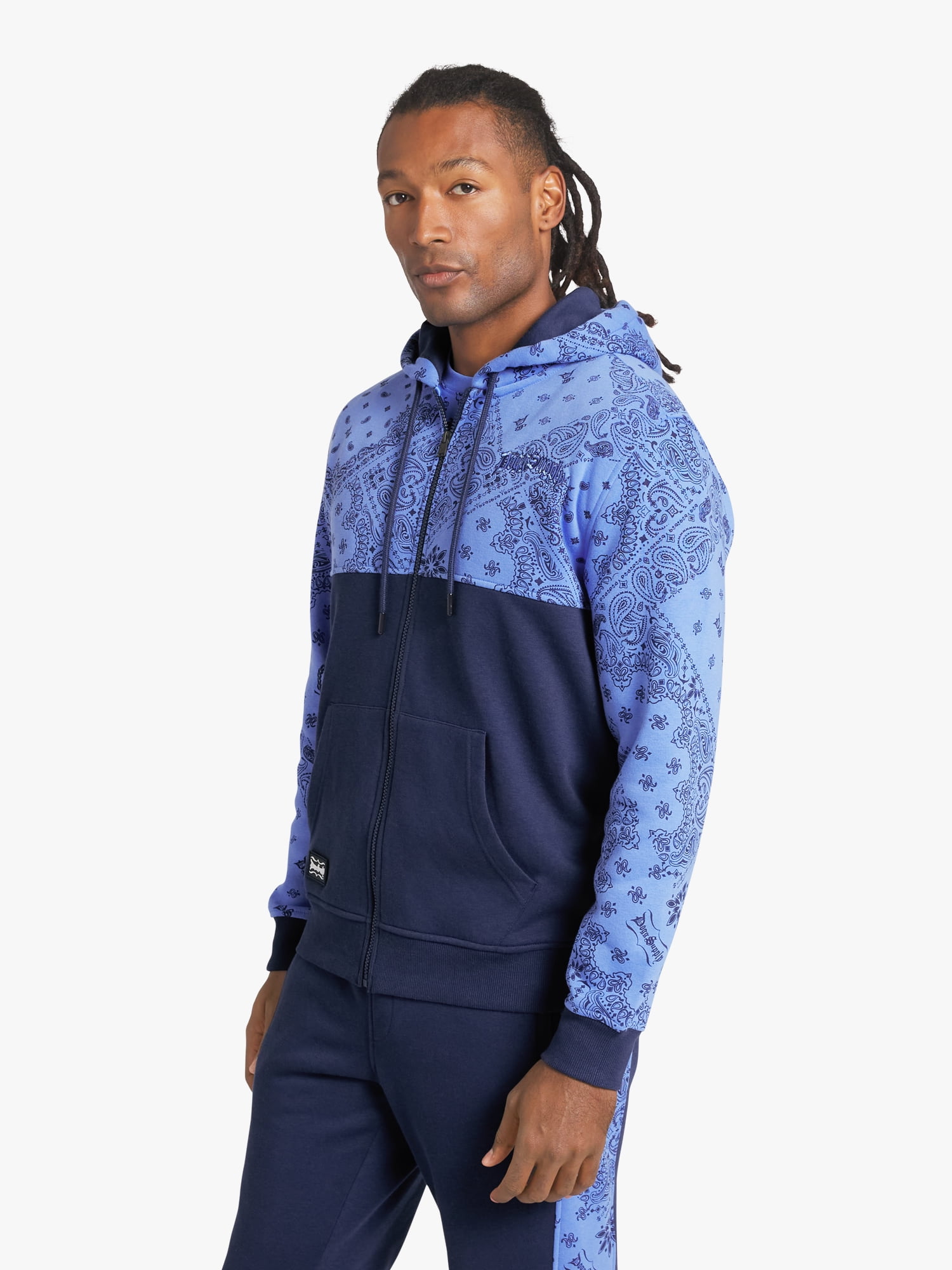 Dogg Supply by Snoop Dogg All-Gender Men's and Women's Bandana Print Zip Front Hoodie, Sizes XS-3XL