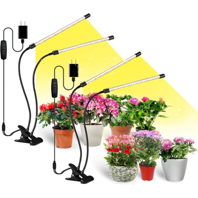 Grow Light Plant Light Indoor Plants Full Spectrum Clip Plant Growing Lamp Level Dimmable Auto On Off Timing Hrs ( )