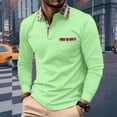 thumbnail image 2 of Charmgo Mens T-Shirts Clearance, Men's Fashion Spring and Autumn Casual Long Sleeve Button Solid Color Long Sleeve T Shirt Top Golf Shirts for Men, Polo Shirts for Men Green M, 2 of 4