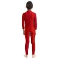 thumbnail image 3 of Aiihoo Girls Gymnastics Leotards Full Body Unitards Long Sleeve Bodysuit Ice Skating Unitard Ballet Dance Dancewear Red 5-6, 3 of 7