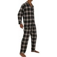 thumbnail image 3 of Norty Mens Cotton Blend Yarn Flannel Pajama Lounge Sleep Sets - 16 Prints Available 39999-Large (Green White Plaid), 3 of 4