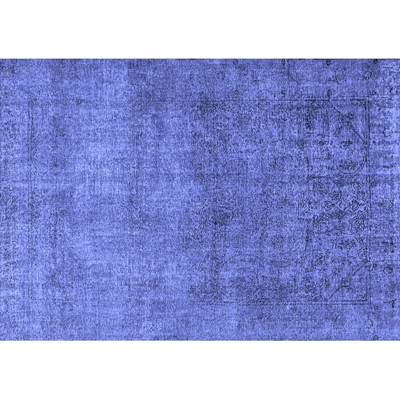 Ahgly Company Machine Washable Indoor Rectangle Oriental Blue Industrial Area Rugs, 2' x 4'