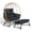 Black+Black, variant on FKS LIFE 2 Person Egg Chair With Ottoman Cushion Large Egg Basket Chair With Footrest For Outdoor Indoor Patio Balcony Garden