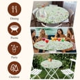 thumbnail image 7 of Flower Green Round Tablecloth, Fitted Table Cover with Elastic for 45"-54" Round Tables, Blue Pink Daisy Wildflower Floral Botanical Table Cloth Outdoor Indoor Dinning Party Waterproof Tablecloths, 7 of 7