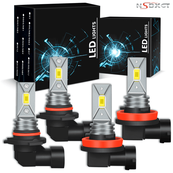 NSDXCT for 2013 2014 2015 Honda Accord 2-Sides LED Headlight Bulbs High Low Beam Fog Light 4 Pack
