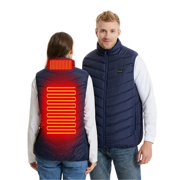 UPPADA Women's Puffer Heated Vest without Battery Winter Quilted Vest for Outdoor Warmer Winter Jackets Outwear with Pockets Electric Heater Vest Black,XXXXXL