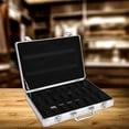 thumbnail image 1 of Estuche para reloj, estuche de transporte, soporte de regalo, caja de reloj de lujo con amortiguación de impactos para hombres, para padres, amigos, 24 rejillas con correa, 1 of 10
