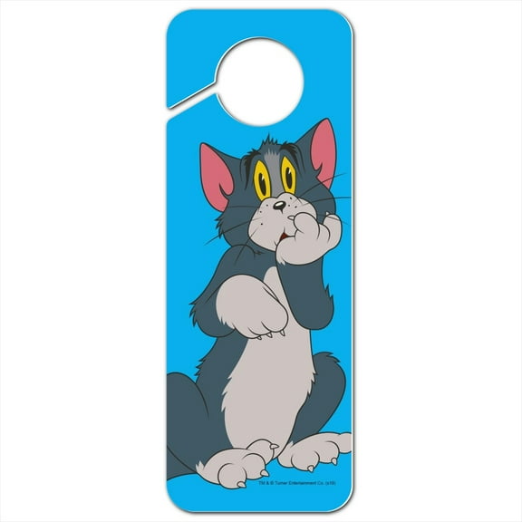 Tom and Jerry Tom Character Plastic Door Knob Hanger Sign