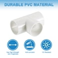thumbnail image 3 of 40mm Tee, 3Pcs 3 Way Elbow Connector Furniture Grade Tee Elbow, White, 3 of 7