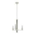thumbnail image 2 of Hunter - Gatz 3-light Brushed Nickel, Medium Size Chandelier, Dimmable, Modern Style, Candle Shaped, for Bedrooms, Dining, Living Rooms - 19782, 2 of 7