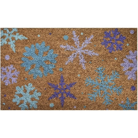 Ninamar Door Mat Winter Snowflakes Natural Coir - 29.5 x 17.5 inch