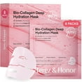thumbnail image 2 of TEREZ & HONOR Collagen Face Mask: Korean Real Deep Bio Hydrogel Overnight Masks for Deep Hydration, Glowing, Pore Minimizing, Elasticity, 8 x 33g Fragrance-Free, 100 Da Ultra-Low Molecular Collagen, 2 of 7