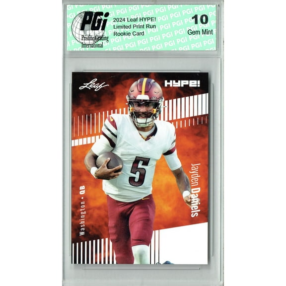 Jayden Daniels 2024 Leaf Hype #147 Only 5000 Made Rookie Card PGI 10