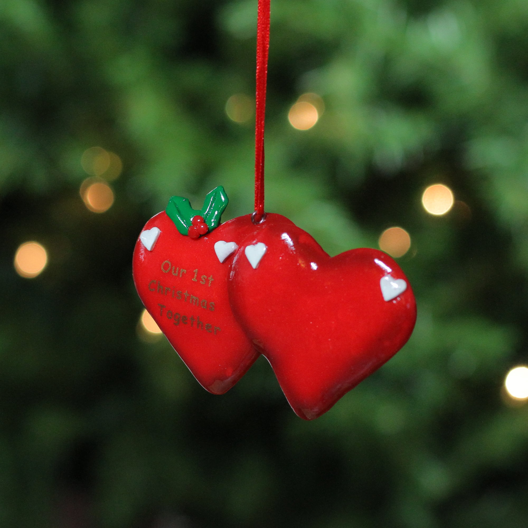 4.25" Green and Red "Our 1st Christmas Together" Christmas Ornament