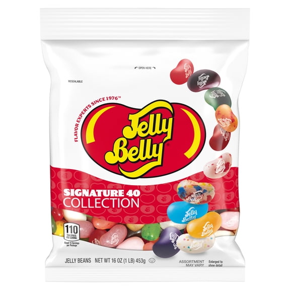 Jelly Belly Signature 40 Jelly Bean Collection - 1 Pound (16 Ounces) Resealable Bag - Genuine, Official, Straight from the Source