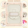 thumbnail image 6 of TECH CIRCLE Bumper Case for iPad 9th/8th/7th Generation 10.2" (2021/2020/2019), Shockproof Protective Cute Case with Screen Protector & Pen Holder & Hand Strap & Kickstand & Shoulder Strap, Rosegold, 6 of 8