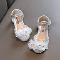 thumbnail image 6 of REDARER Girls Sandals Pearl Decoration Cute Hook Loop Versatile Low Heel Comfortable Princess Shoes,Size 7.5-8 Years, 6 of 9