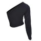 thumbnail image 4 of One Sleeve Top Women T-Shirt Long Sleeve - One Shoulder Casual Wear Black Size M 1Pack, 4 of 5