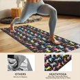 thumbnail image 4 of Black Colorful Horse Pattern Hot Yoga Mat Towel Non Slip for Hot Yoga - Quick-Drying Yoga Mat Cover with 4 Corner Pockets with Travel Bag - Hot Yoga Towel Non Slip Grip Moisture Wicking Sweat 70"x26", 4 of 6
