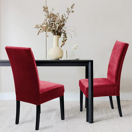 Velvet Chair Covers For Dining Room Set, Ready Made Dining Room Chair Covers