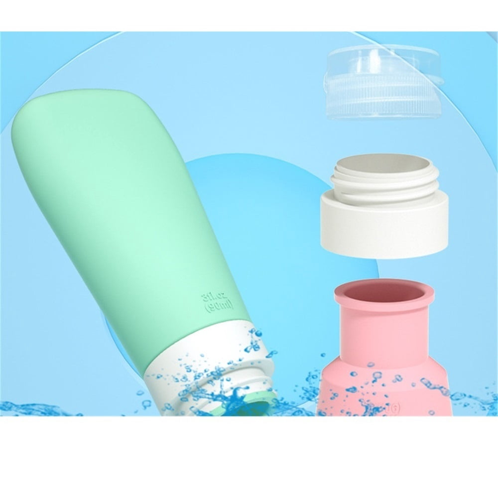 Travel Bottles for Toiletries, 3oz Container, Silicone Refillable Squeezable Travel Accessories for Shampoo Conditioner Lotion (6 Pcs)