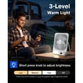 thumbnail image 6 of Travel Desk Fan, 8 in Battery Operated Fan with 10000mAh Rechargeable Battery, 40H Runtime, 100 Speeds, 180° Tilt Folding Portable Fan for Desktop, Home, Camping, 6 of 7