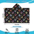 thumbnail image 2 of Colorful Headphones Games Icons Black Pattern Hooded Bath Towel，50"x30" for Ages 3 To 12 Kids, Quick Dry Lightweight Soft Microfiber Hood Beach Towel Cover Up for Kids, 2 of 7