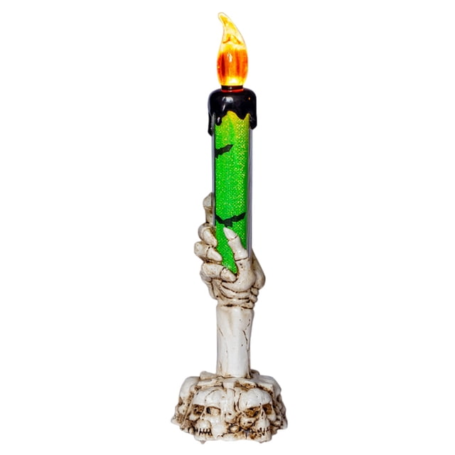 Vela Mano Fantasma Halloween LED Sin Llama Esqueleto Lámpara Calavera Cálida Funciona Con Pilas